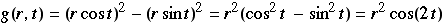 g(r, t) = (r cos t)^2 - (r sint)^2 = r^2(cos^2t - sin^2t) = r^2 cos(2t)