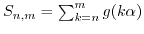 $ S_{n,m}=\sum_{k=n}^m g(k\alpha)$