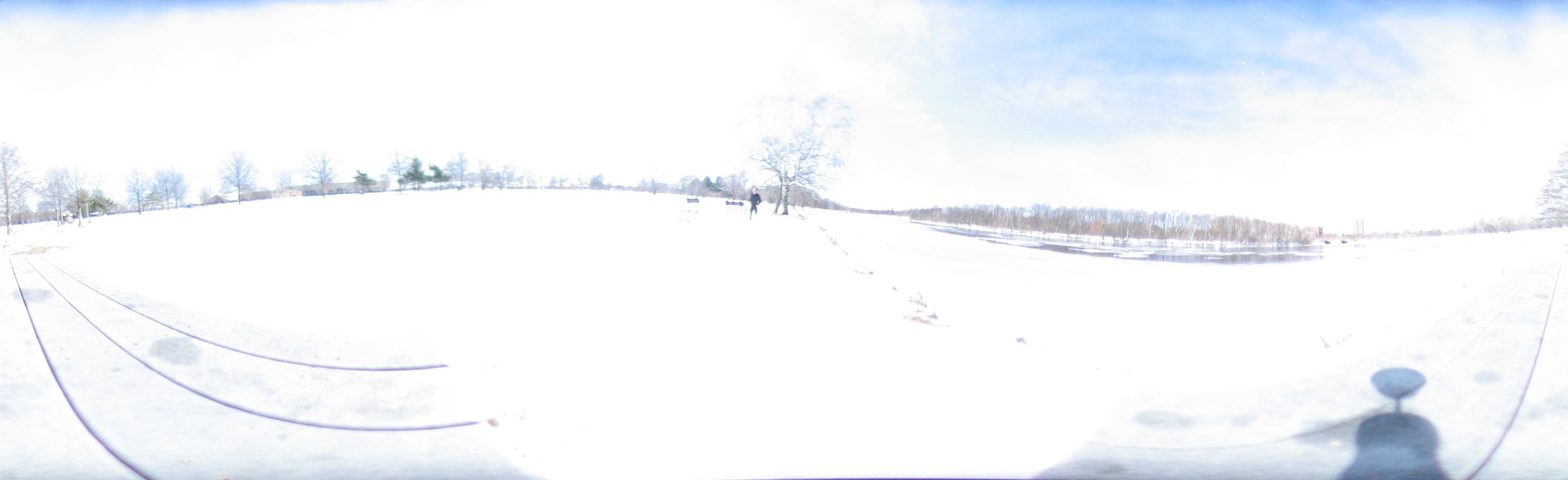 Oliver running near river