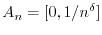 $A_n=[0,1/n^{\delta}]$