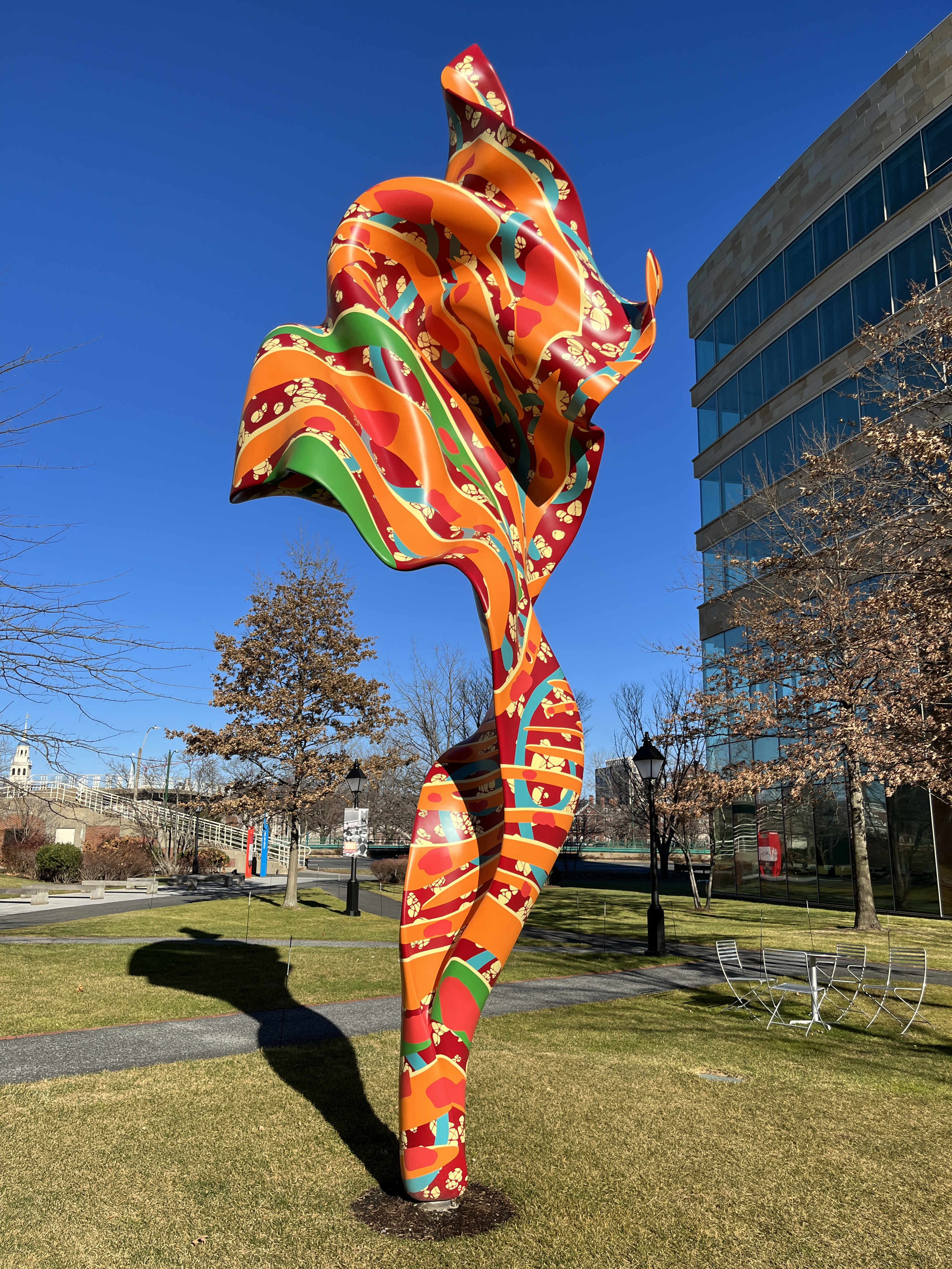 Volume of the Wind by Yinka Shonibare, at HBS, Photo: Oliver Knill, December 17, 2021